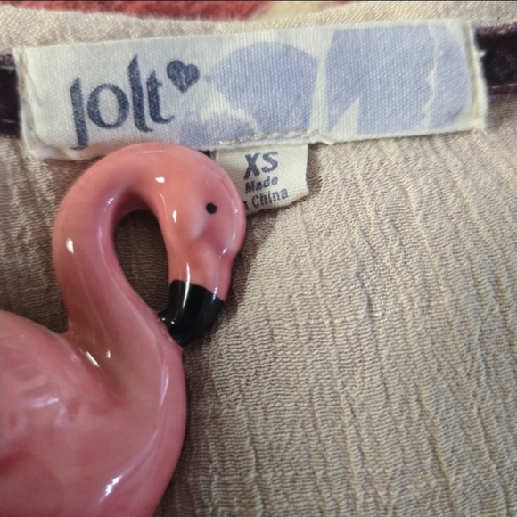 Babydoll Y2K Cream Lace Top Whimsy Sheer Lace Silver Metallic Trim Jolt Size XS - Picture 4 of 14